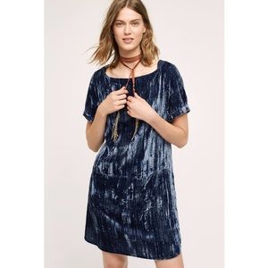 Anthropologie | Floreat Crinkled Velvet Tunic Dress